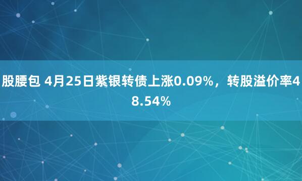 股腰包 4月25日紫银转债上涨0.09%，转股溢价率48.54%
