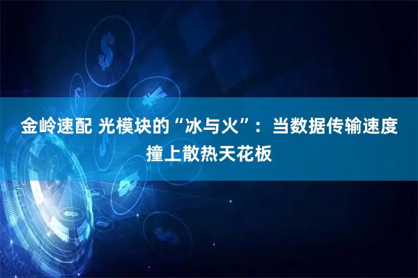 金岭速配 光模块的“冰与火”：当数据传输速度撞上散热天花板